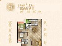 梅州万达华府奢适三房户型图-3室2厅2卫113m²